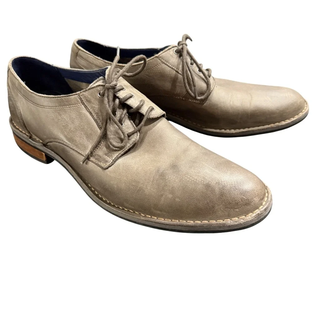 Cole Haan Men's 13M Gray Leather Oxford Dress Shoes Air Sole Comfort Work Preppy